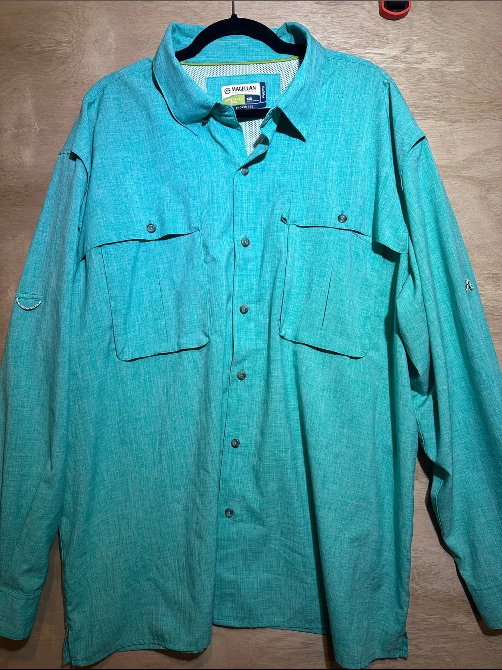 Magellan Outdoors Teal Lightweight Long-Sleeve Shirt Jacket Angler Fit 2XL